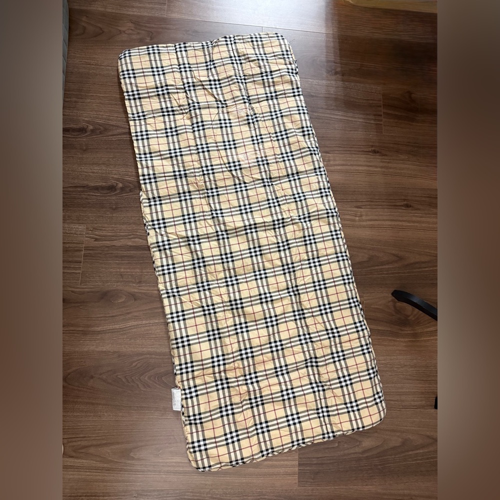 Authentic Burberry Beige and Black Plaid Mini Blanket